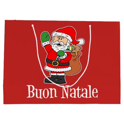 Buon Natale Santa Italiaanse kerst Groot Cadeauzakje (Achterkant)