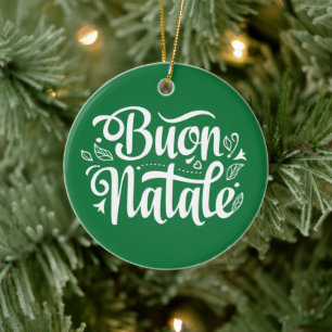 Buon Natale Simple Green Keramisch Ornament