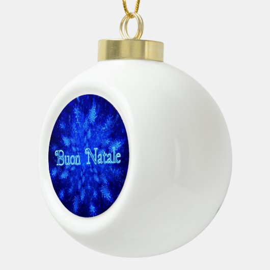 Buon Natale - Snowburst Keramische Bal Ornament (Rechts)