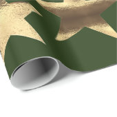 Buon Natale Stars Groen Goud Script Kerstmis Cadeaupapier (Rol Hoek)