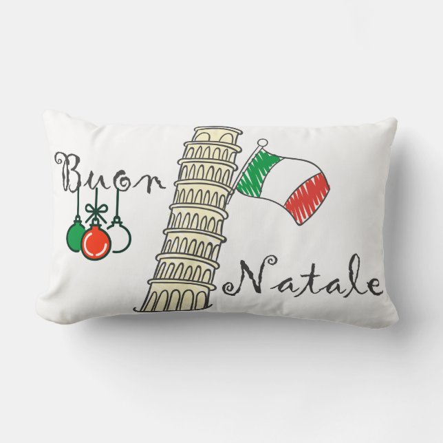Buon Natale Tower van Pisa Kussen (Voorkant)