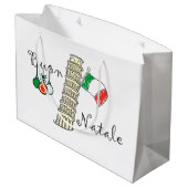 Buon Natale Tower van Pisa Large Cadeauzakje (Achterkant Gekanteld)