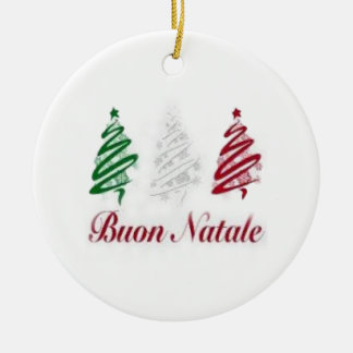 Buon Natale Tri Colour Kerstannament Keramisch Ornament