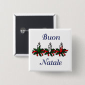 Buon Natale Vierkante Button 5,1 Cm (Voorkant /achterkant)