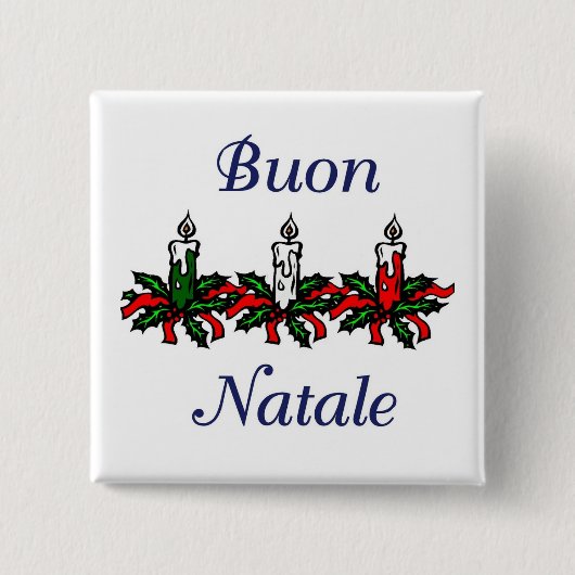 Buon Natale Vierkante Button 5,1 Cm (Voorkant)
