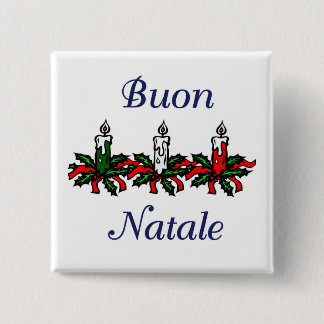 Buon Natale Vierkante Button 5,1 Cm