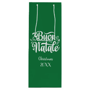 Buon Natale Vrolijk Kerstfeest Wijn Cadeautas