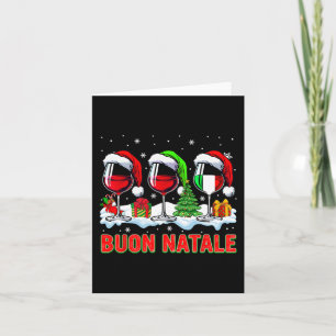 Buon natale vrolijke kerst italiaans drie santa wi kaart