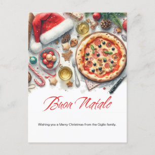 Buon Natale Waterverf Italiaans Kerstfeest Briefkaart