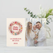 Buon Natale Wreath Feestdagenkaart (Staand voorkant)