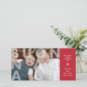 Buon transparent Natale dans le carte photo rouge (Debout devant)