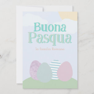 Buona Pasqua Pastel Italiaans Gelukkig Pasen Feestdagenkaart