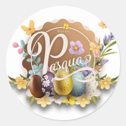 Buona Pasqua Ronde Sticker (Voorkant)