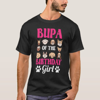 Bupa van de verjaardag meisje hond poot dag feest t-shirt