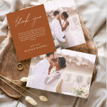 Burange Mariage minimaliste Merci Cartes<br><div class="desc">Cartes de remerciements du Mariage Budget qui ont une photo à l'avant et à l'arrière. Les cartes de remerciement contiennent une typographie de script moderne,  lettrée à la main,  qui sont élégantes,  simples et modernes à utiliser après la célébration du mariage.</div>