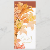 Burange Terracotta Floral Menu Mariage (Dos)