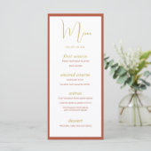 Burange Terracotta Floral Menu Mariage (Debout devant)