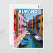 Burano Italië Briefkaart (Voorkant / Achterkant)