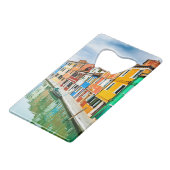Burano, Italië Kredietkaart Flessenopener (Voorkant Gekanteld)