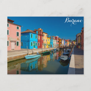 Burano Italy Colorful Houses on Canal Briefkaart