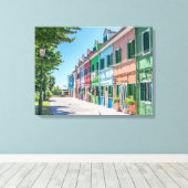 Burano maisons vue toile imprimer (Insitu (Plancher de Bois))