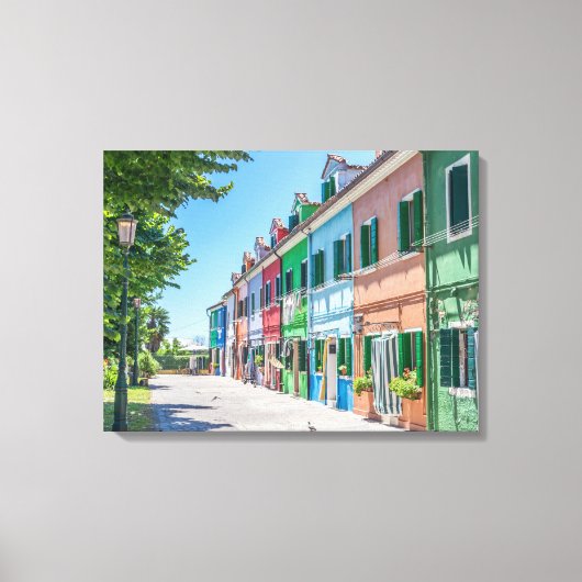 Burano maisons vue toile imprimer (Recto)