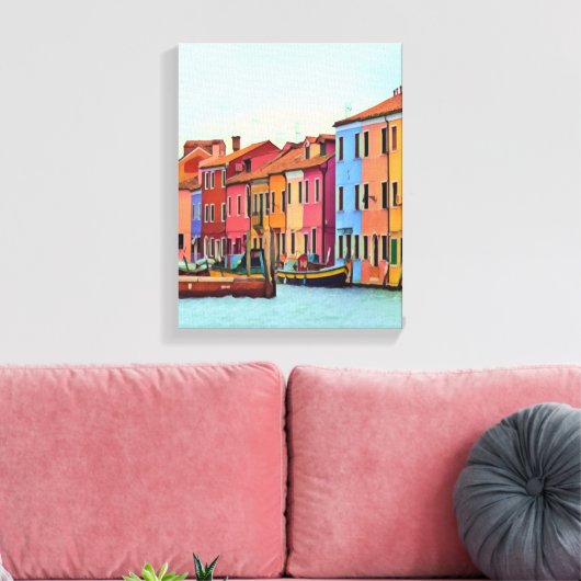 BURANO - Venetian Lagoon Venetië - Burano Canvas Afdruk (Insitu (Woonkamer))