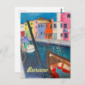 Burano Venice Italië briefkaart (Voorkant / Achterkant)
