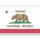 Burbank CA Vlag Sticker (Voorkant)