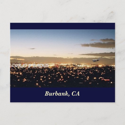Burbank Nightscape, Burbank, CA Briefkaart (Voorkant)