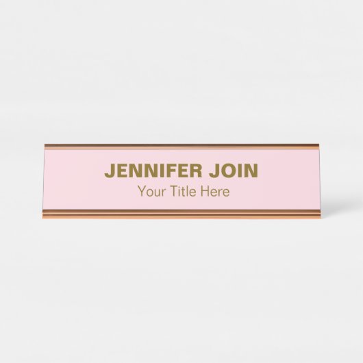 Bureau à rougeur doré moderne Nom Plaque (Devant)