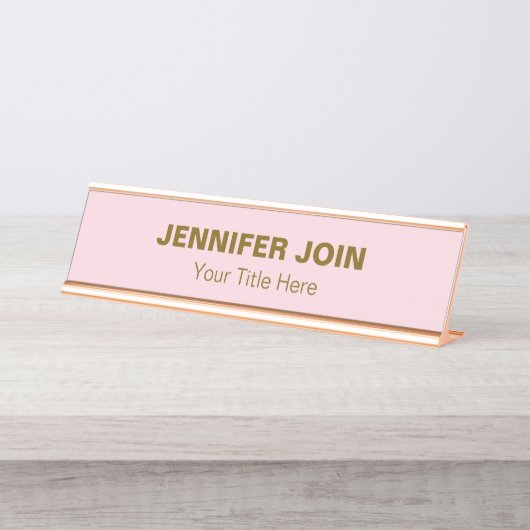 Bureau à rougeur doré moderne Nom Plaque (Devant)