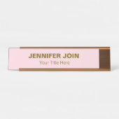 Bureau à rougeur doré moderne Nom Plaque (Devant)