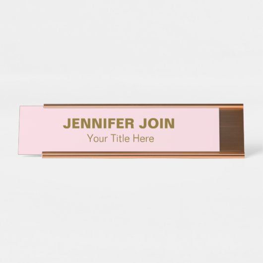 Bureau à rougeur doré moderne Nom Plaque (Devant)