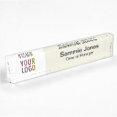Bureau acrylique Nom Plaque Business Logo Professi