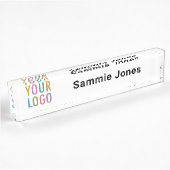 Bureau acrylique Nom Plaque Business Logo Professi