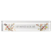 Bureau acrylique Nom Plaque Whimsy Birds (Devant)
