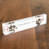 Bureau acrylique Nom Plaque Whimsy Birds (Taille)