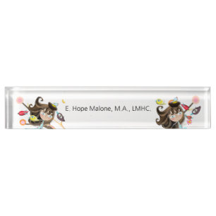 Bureau acrylique Nom Plaque Whimsy Birds