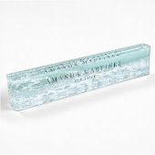 Bureau bleu turquoise Plaque de nom
