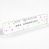 Bureau Confetti Coloré Nom Plaque