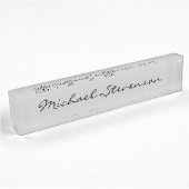 Bureau d'affaires moderne gris noir Nom Plaque