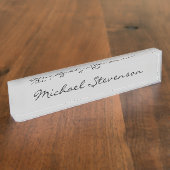 Bureau d'affaires moderne gris noir Nom Plaque (Taille)