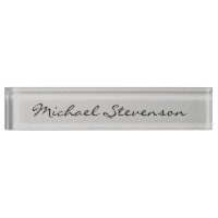 Bureau d'affaires moderne gris noir Nom Plaque
