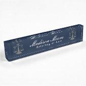 Bureau d'avocats bleu de la Marine Nom Plaque