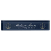 Bureau d'avocats bleu de la Marine Nom Plaque (Devant)
