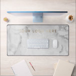 Bureau de Marbre blanc Logo Simple Moderne<br><div class="desc">Pour des articles de papeterie,  de publicité ou de merchandising supplémentaires zazzle correspondant à cet article,  veuillez nous contacter par l'intermédiaire du designer contact sur la page d'accueil de zazzle.</div>