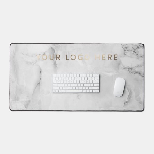 Bureau de Marbre blanc Logo Simple Moderne (Clavier et souris)