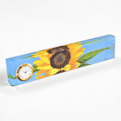 Bureau de tournesol jaune Nom Plaque