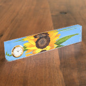 Bureau de tournesol jaune Nom Plaque (Taille)